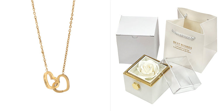 Rotating Soap Flower Rose Gift Box Creative Rotating Rose Jewelry Packaging Box Valentine's Day Gift For Women.