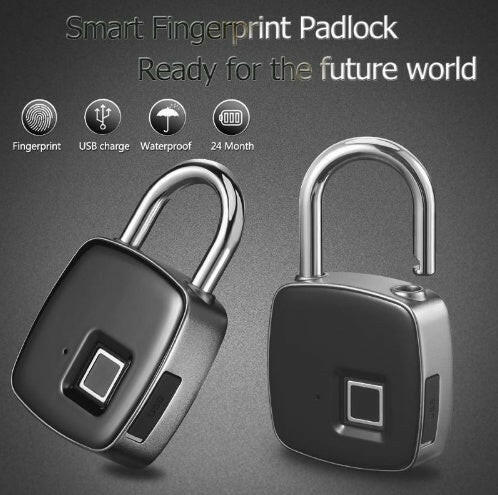 Fingerprint padlock smart lock anti-theft door lock outdoor door padlock luggage lock fingerprint padlock.