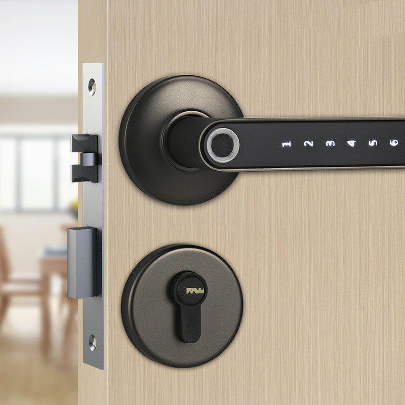 Smart Lock Fingerprint Password Electric Digital Lock  Alloy Keyless Security Door Handle For Home.