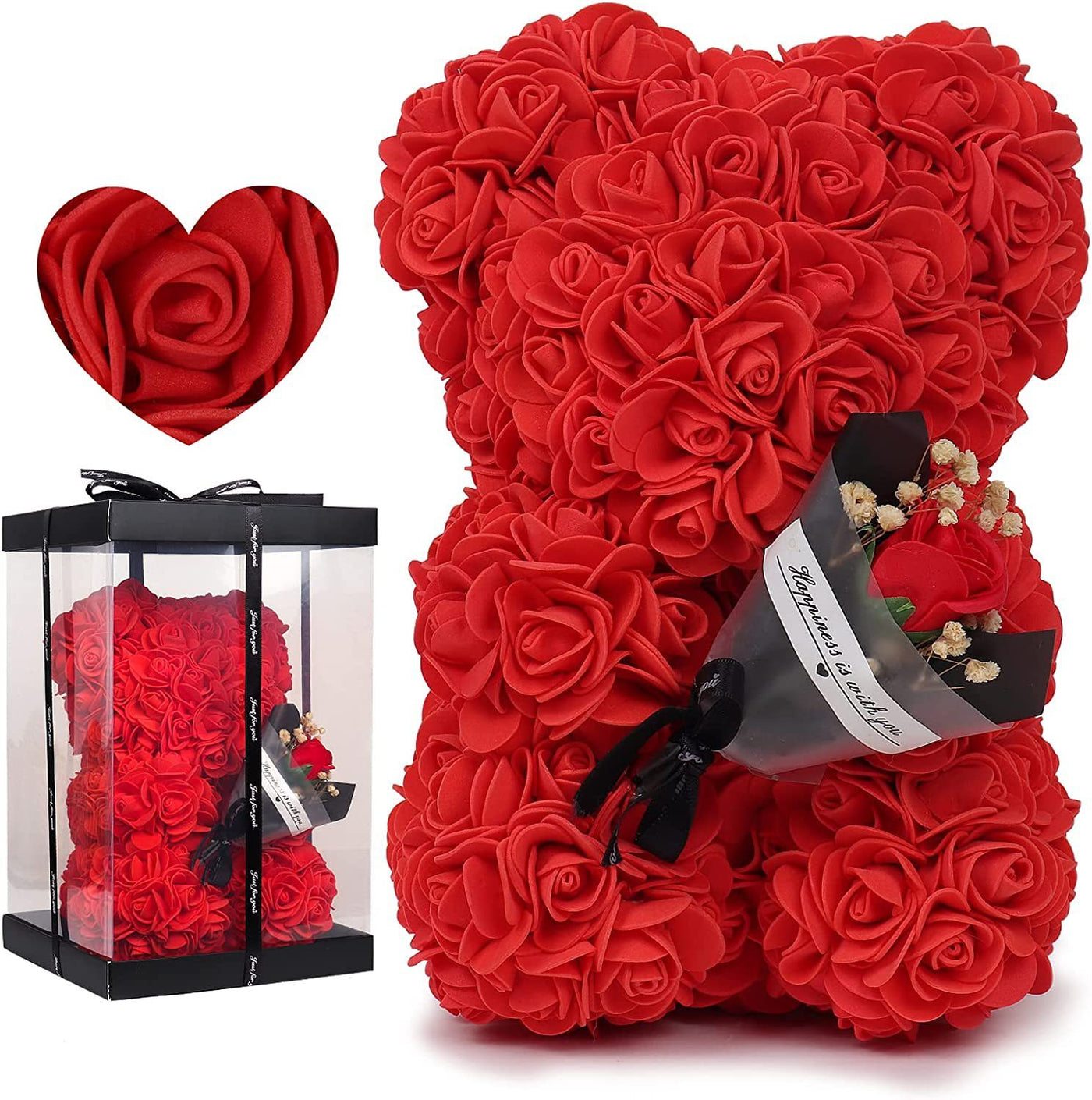 Rose Bear Preserved Fresh Flower Valentine's Day Birthday Gift.